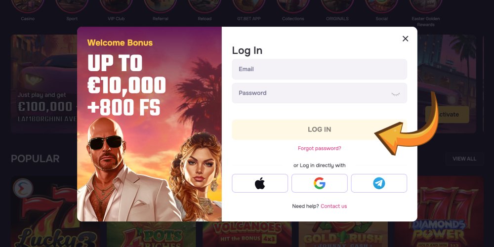 complete Gtbet login