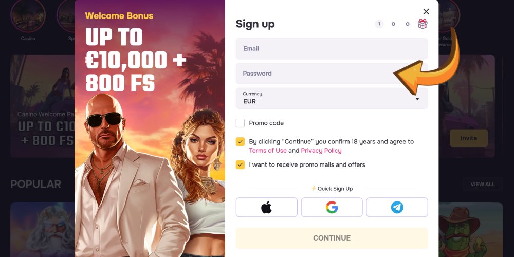 enter registration data