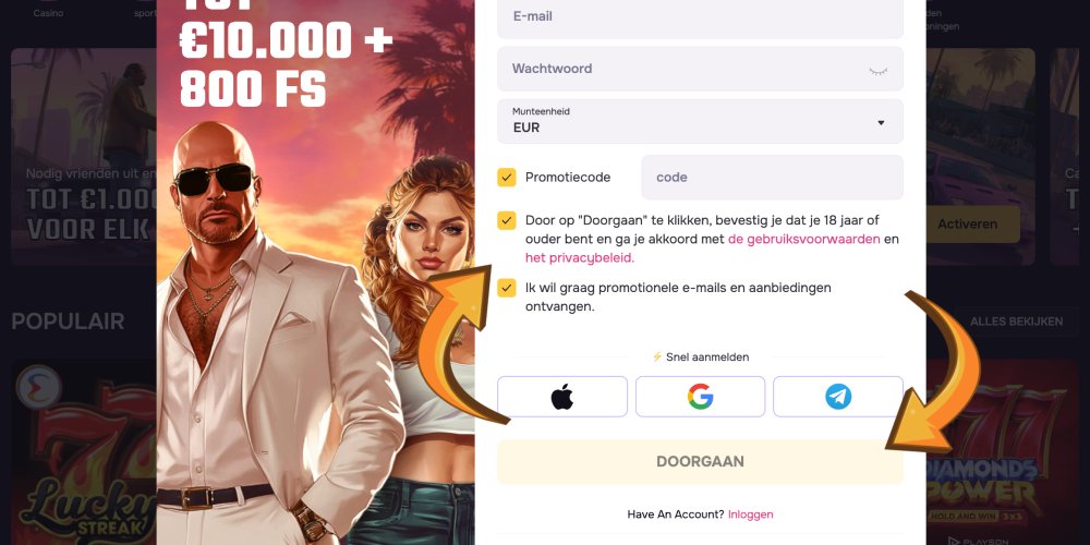 Gtbet-registratie voltooien